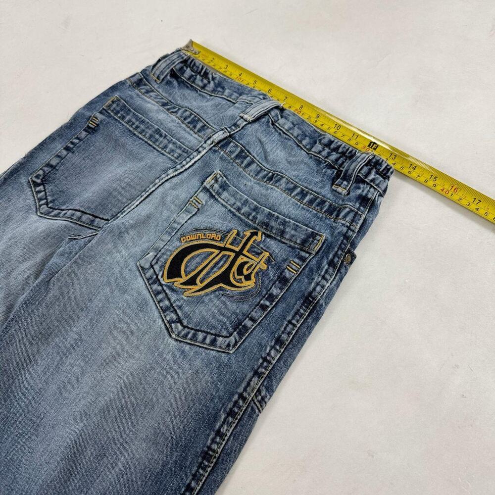 Vintage y2k embroidered rare distressed baggy wide leg skater jeans - Picture 5 of 6